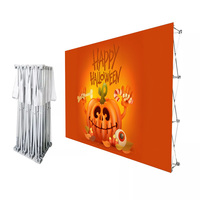 Promotion : Mur d'image portable en tissu personnalisé, bannière pop-up, présentoir de fond portable de 2,4 m pour publicité et salons professionnels