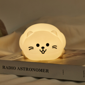 Dễ thương Silicone mèo LED ánh sáng ban đêm USB sạc bảng đèn cho trẻ em phòng bé mẫu giáo cảm ứng cảm biến pin hoàn hảo sinh nhật - Product Image 1