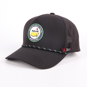 Sombrero de Golf deportivo de poliéster impermeable de 5 paneles con logotipo bordado en 3D personalizado a la moda, Gorras de papá perforadas cortadas con láser, gorra de béisbol con cuerda - Product Image 3