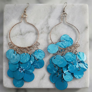 Pendientes Colgantes Geométricos Azules de Estilo Bohemio Gitano para Mujer, Regalo - Product Image 3
