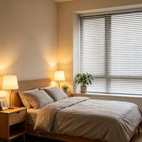 Persianas Venecianas de Aluminio Antideslumbrantes Integradas en Ventana Francesa Lisa de 50 mm, Tamaño Personalizado, Impermeables, con Batería de Litio, para Hogar y Oficina