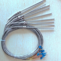 Capteur de température de classe A/B M8, sonde PT100, 2 fils de 5mm x 150mm avec câble tressé SS de 1.5m