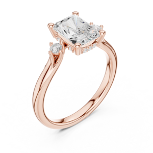 Anillo Solitario Elegante en Oro Rosa con Corte Esmeralda, Joyería de Lujo para Compromiso y Boda, Anillos de Moda Personalizados al por Mayor para Mujer - Product Image 3
