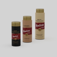 Contenant alimentaire en PET anti-fuite pour sauces chocolat noir et chocolat blanc – Idéal pour restaurants et cafés – Vente en gros