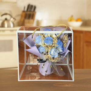 Boîte-cadeau personnalisée de bouquet de roses de haute qualité avec fleurs séchées effet ciel étoilé, guirlande lumineuse pour Noël et la Saint-Valentin - Product Image 2