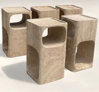 Table de sculpture italienne café thé socle en marbre socle présentoir table basse en marbre table d'appoint en pierre