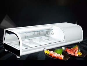Vitrine réfrigérée commerciale <span class=keywords><strong>de</strong></span> comptoir pour sushis, <span class=keywords><strong>charcuterie</strong></span> et plats froids <span class=keywords><strong>de</strong></span> supermarché, avec bac à eau - Product Image 3