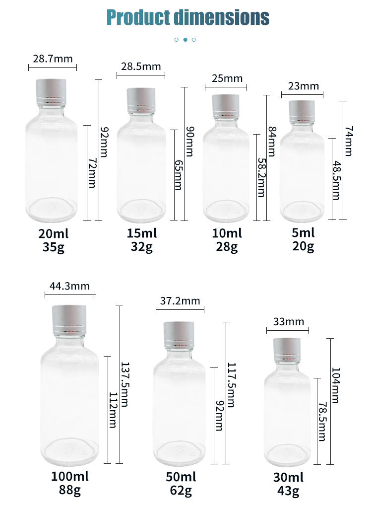 Transparent Childproof cap Essential Oil Dropper Bottles 1oz 2oz
