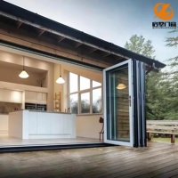 Porte pliante en aluminium à cadre étroit avec isolation thermique et surface finie pour villa moderne et balcon