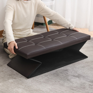 <strong>Stool</strong> Modern Indoor Home Luxury <strong>Foot</strong> Step Dining Living Room Furniture PU <strong>Chairs</strong> Storage Leather Ottoman Bench Folding <strong>Stools</strong> - Product Image 2