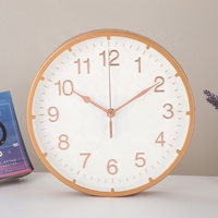 Horloge murale de salon de 12 pouces ronde, style Art déco, avec affichage de la date, mouvement à quartz silencieux, en plastique ABS, logo personnalisé