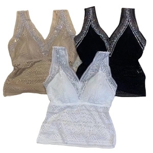Top de Verano con Diseño de Pedrería, Escote en V, Sin Mangas, con Encaje, Moldeador de <span class=keywords><strong>Espalda</strong></span>, para Mujer - Product Image 5
