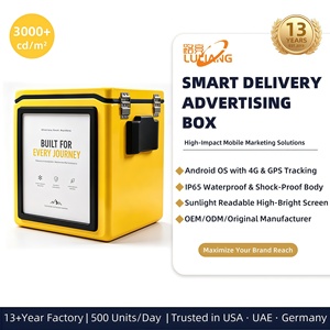 Boîtier de livraison LED P3 contrôlé, gestion via l'application <span class=keywords><strong>Pandora</strong></span>, coque industrielle en PRV 500x500mm pour flotte publicitaire professionnelle - Product Image 6
