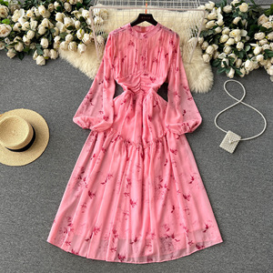 Buy In Bulk Chiffon Tea Length Dresses With Sleeves Mermaid Silhouette |  Alibaba.com