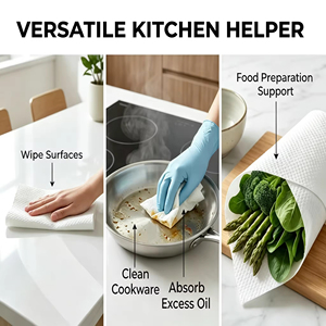 Custom OEM Virgin Wood Pulp Super Absorbent Oil-Absorbing High GSM <b>Kitchen</b> Rolls <b>Kitchen</b> <b>Paper</b> Towels - Product Image 3