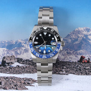 Montre automatique mécanique MINUTETIME Design NH35 Sub avec cadran Space Earth, mouvement en cristal de saphir, étanche 10 bars, en acier. - Product Image 2