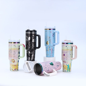 Custom 3D Print Leakproof 40oz Large Capacity Stainless Steel Tumbler Straw Handle <b>Vacuum</b> Insulated American Style Camping - Product Image 1