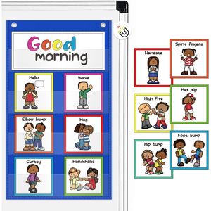 Panel de tela para saludo en reuniones matutinas, panel de pared para preescolar, jardín de infancia, aula, suministros para el regreso a clases - Product Image 1