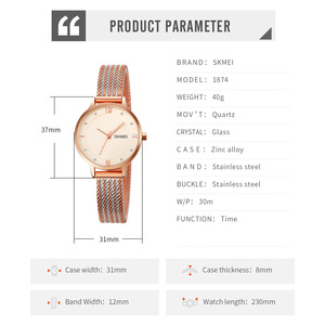 <span class=keywords><strong>Reloj</strong></span> de Pulsera de Cuarzo SKMEI 1874 para Mujer, Elegante, con Esfera de Diamantes de Imitación, Correa de Malla, Caja de Aleación, <span class=keywords><strong>Reloj</strong></span> Casual para Uso Diario - Product Image 6