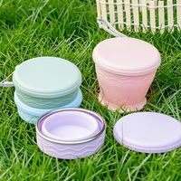 Gobelet pliable en silicone de qualité alimentaire personnalisé, 200 ml, portable, réutilisable, pour le camping, avec bord en acier inoxydable 304, OEM ODM