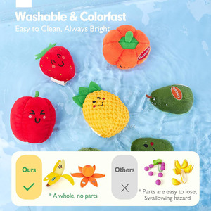 Giocattoli Sensoriali per Neonati: I Miei Primi Frutti e Verdure, Gioco di Classificazione Colori con Sonaglio, Regalo Montessori per Bambini e Bambine, Giocattolo di Peluche a Forma di Frutta - Product Image 4