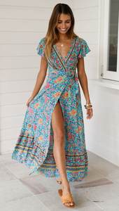 wrap around beach dress