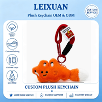 Tas Boneka Rubah Oranye Cerah Ujung Ekor Putih Klip Logam Tali Kepang Tali Pergelangan Tangan Gantungan Kunci Hewan Hutan Dekorasi Ransel
