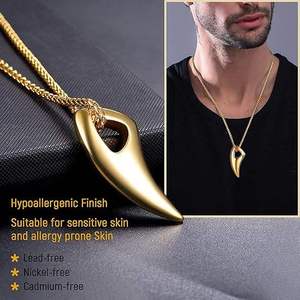 Collier pendentif de mode pour femme, bijoux fins, ensemble de colliers en acier inoxydable, bijouterie dentaire - Product Image 1