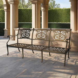 Modern Cast Aluminum Loveseat <b>Garden</b> <b>Bench</b> for Outdoor Dining Durable <b>Metal</b> Furniture for Hotels Parks and Patios - Product Image 3