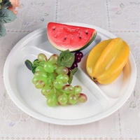 Assiettes à dîner divisées en mélamine écologique lavables au lave-vaisselle avec 3 compartiments Assiettes en bambou avec division réutilisables pour adultes et enfants