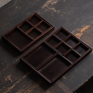 Bamboo Divided <b>Tea</b> <b>Tray</b> 6 Piece Set Rectangle Multifunction Storage <b>Tray</b> For <b>Tea</b> Dessert Snack Home Use - Product Image 2