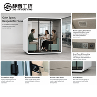 Pod Kerja Kantor Modern Modular Baja Kedap Suara dengan Kaca Tempered, Bilik Panggilan Privasi, Sistem Ventilasi Udara Segar untuk Hotel