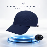 Blue Outdoor Performance Cap Perforated Side Panels Curved Brim Running Hiking Cycling Bulk Factory Supply