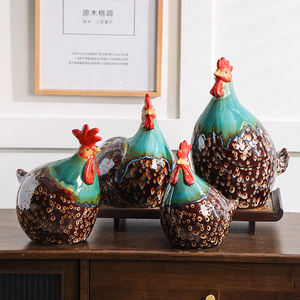 Qualité pas cher prix céramique <span class=keywords><strong>poule</strong></span> ornements moderne décor à la maison artisanat créatif coq de l'année du zodiaque ornement de table - Product Image 3