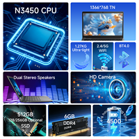 New 14.1-Inch Intel Quad Core 1.1GHz TN Panel English Keyboard Business Laptop 512GB SSD Windows 10/11 Intel HD Graphics USB3.0