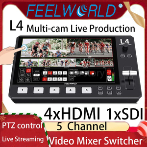 Df bán buôn feelworldl4 đa-máy ảnh video Mixer Switcher <span class=keywords><strong>5</strong></span> kênh 4hd-mi SDI màn hình cảm ứng USB nhanh <span class=keywords><strong>live</strong></span> streaming PTZ điều khiển - Product Image 6