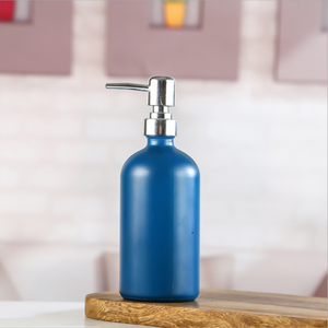 Dispensador de Jabón Líquido para Manos y Platos con Tapa de Bambú, Bomba de Vidrio Blanco de 500 ml para Cocina y Baño - Product Image 2