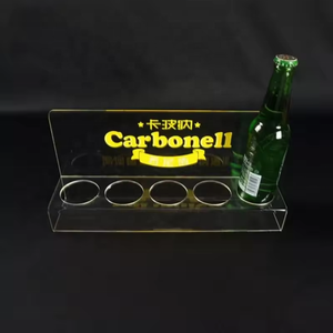 Fabbrica diretta Bar Led illuminata bottiglia di legno glorificatore Display servizio presentatore vino LED Rack - Product Image 4