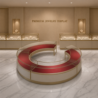 Vitrine à bijoux en verre pleine vue, taille personnalisée, éclairage LED, verre trempé pour magasin de diamants