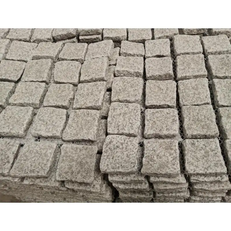 SHIHUI prezzo personalizzato pietra naturale Grey G655 cubo granito pavimentazioni caduto passerella vialetto di pavimentazione in pietra di ciottoli per pavimenti
