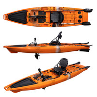 2024 Nouvelle Arrivée 12. 5FT 3.81M HDPE Une Personne Unique Pédale Drive Kayak De Pêche Kayak Bateau Avec Moteur Électrique Certificat CE
