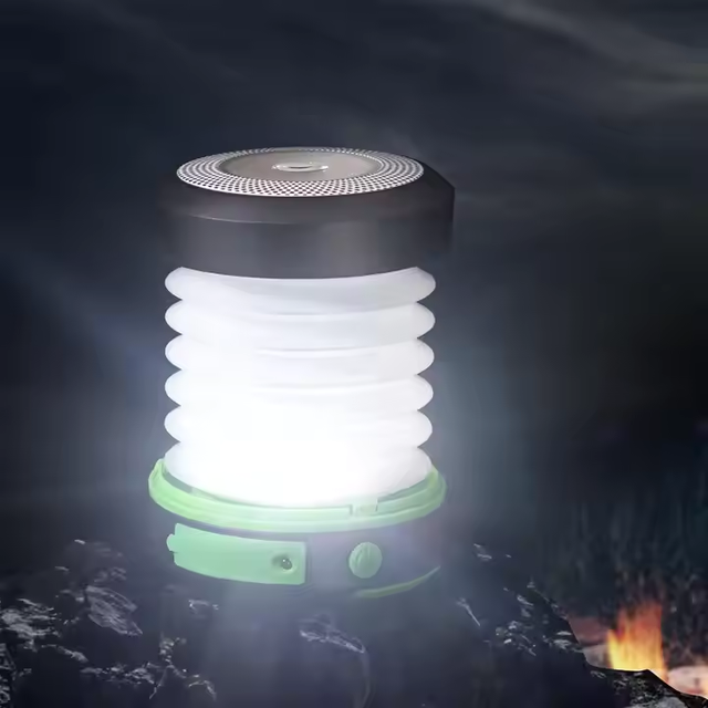Portable Rechargeable Solar Camping Lantern Foldable Hanging Hook Collapsible Lamp Solar Powered for Outdoor Emergency Light
