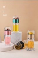 Tasse à thé en verre à double paroi avec infuseur, conception de séparation du thé, filtre transparent, bouteille d'eau portable pour hommes et femmes