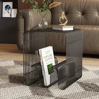 Estante Metálico Minimalista Moderno - Organizador Versátil de Pared o Suelo para Sala de Estar, Mesa de Centro, Lateral de Sofá o Mesa de Noche