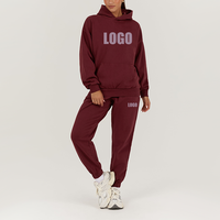 Logo personnalisé OEM Ensemble pantalon de survêtement décontracté super doux style de rue en molleton 2 pièces pour femmes