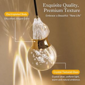 Lámpara Colgante de Cristal con Forma de Calabaza, Vidrio Esmerilado, LED de 3 Colores, Altura Ajustable, para Entrada de Villa, Sala de Estar - Product Image 3