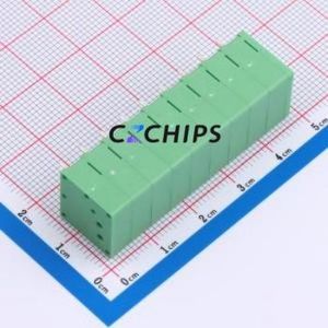 MX205R-5.0-09P-GN01-Cu-A Spring Terminal Block Through hole Component (THT),P=5mm Connector 1x9P 5mm Green Right Angle Insert - Product Image 2