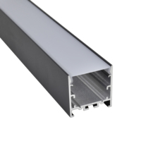 Profilé en aluminium noir double couche 35 mm pour LED avec diffuseur opale et couvercle de lampe micro-prismatique