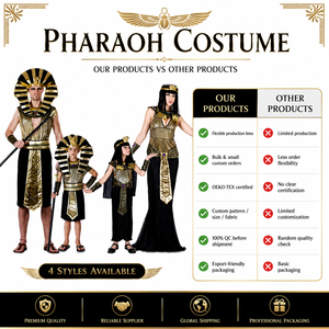 Disfraces de Faraón Egipcio para Adultos y Niños, Conjuntos Familiares para Halloween y Carnaval, Marca Baige Deluxe - Product Image 4