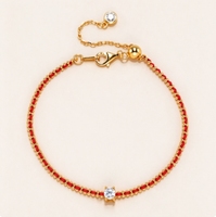 Bracelet ajustable tressé en or 18 carats plaqué or avec diamants CZ, bracelet empilable pour femmes, vente en gros, personnalisable